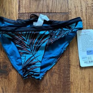 lululemon athletica Teal & Black Tropical Print Bikini Bottoms